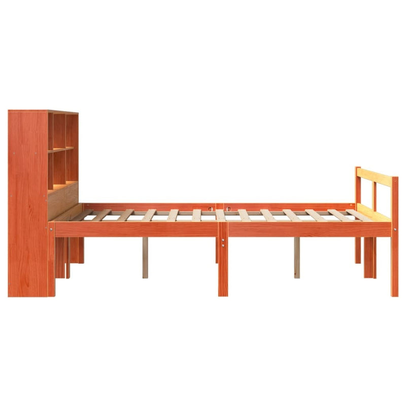 Bookcase Bed without Mattress Wax Brown 160x200 cm Solid Wood