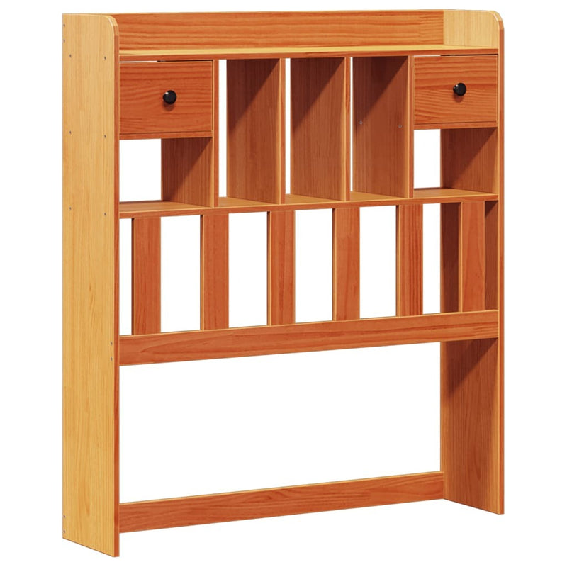 Bookcase Bed without Mattress Wax Brown 100x200cm Solid Wood Pine