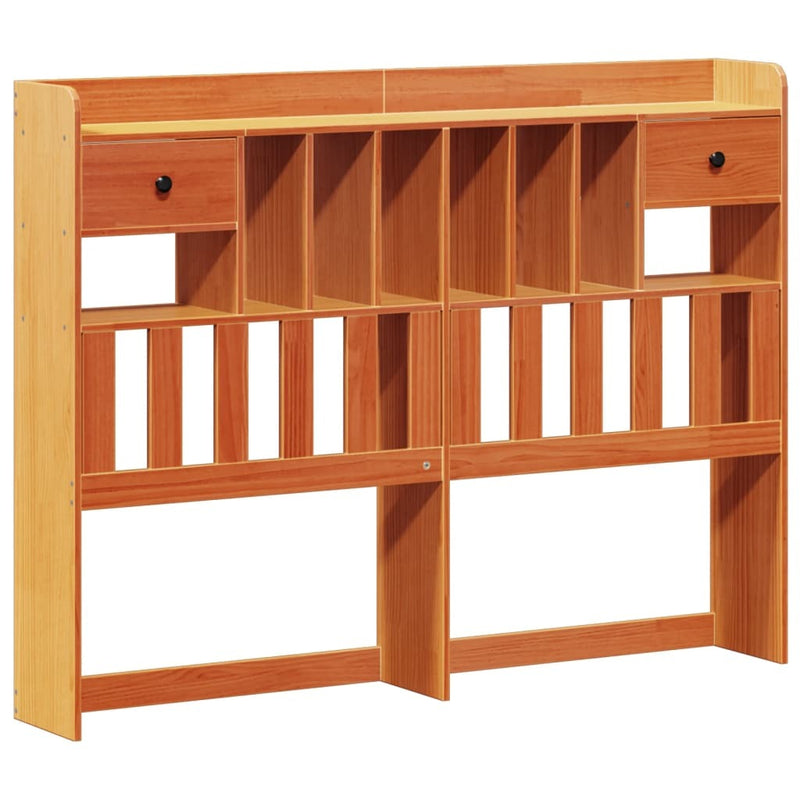 Bookcase Bed without Mattress Wax Brown 120x190 cm Small Double Solid Wood Pine