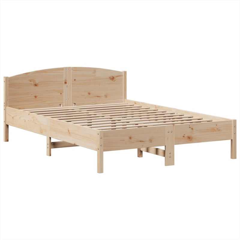 Bookcase Bed without Mattress 140x200cm Solid Wood Pine