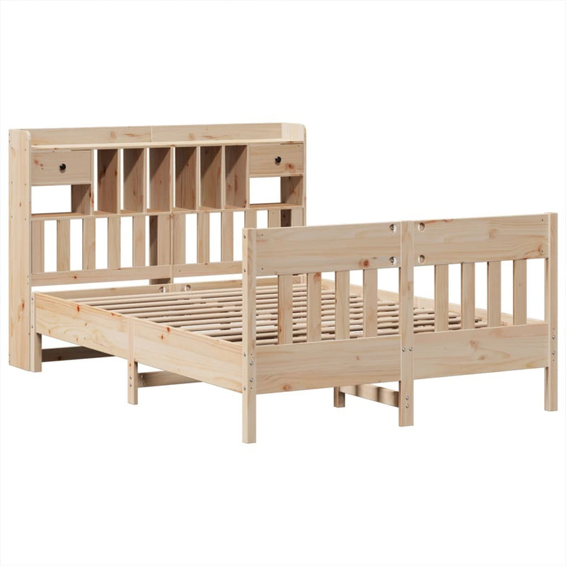 Bed Frame without Mattress 140x200 cm Solid Wood Pine