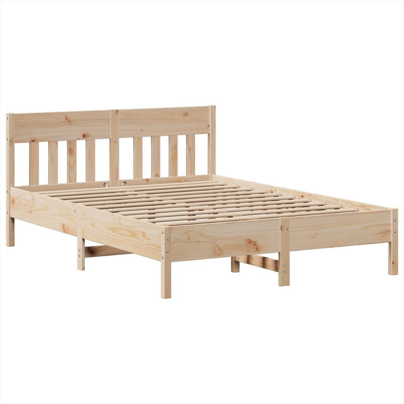 Bed Frame without Mattress 140x200 cm Solid Wood Pine