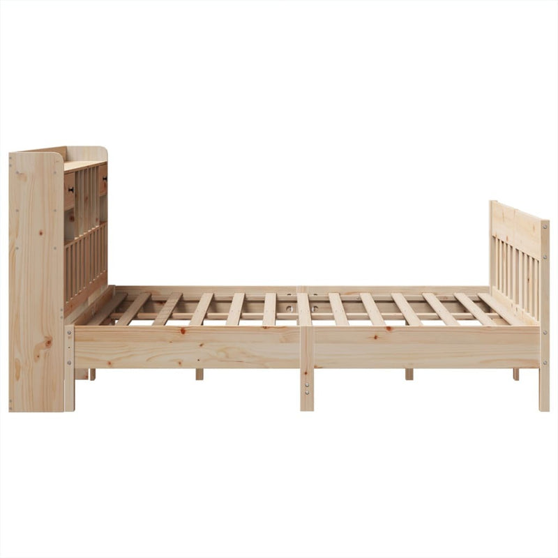 Bed Frame without Mattress 140x190 cm Solid Wood Pine