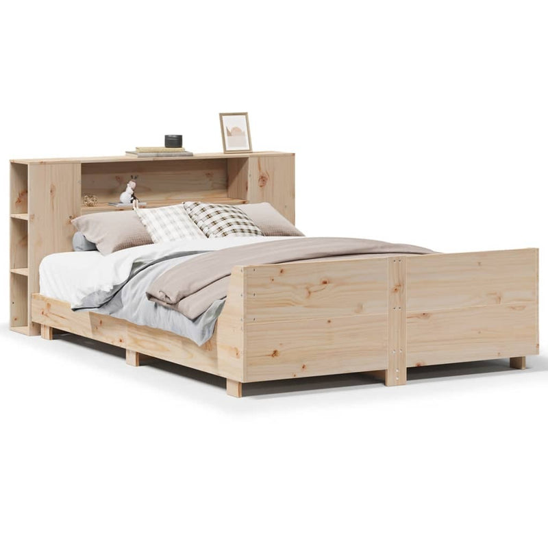 Bed Frame without Mattress 135x190 cm Double Solid Wood Pine