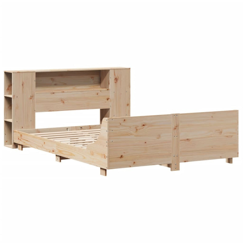 Bed Frame without Mattress 135x190 cm Double Solid Wood Pine