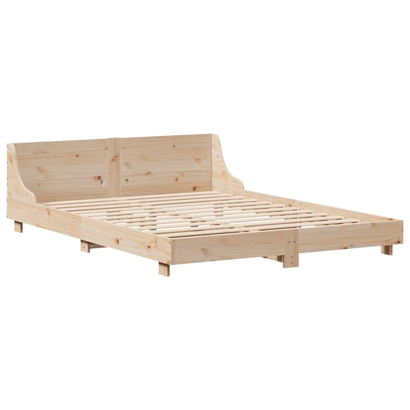 Bed Frame without Mattress 135x190 cm Double Solid Wood Pine