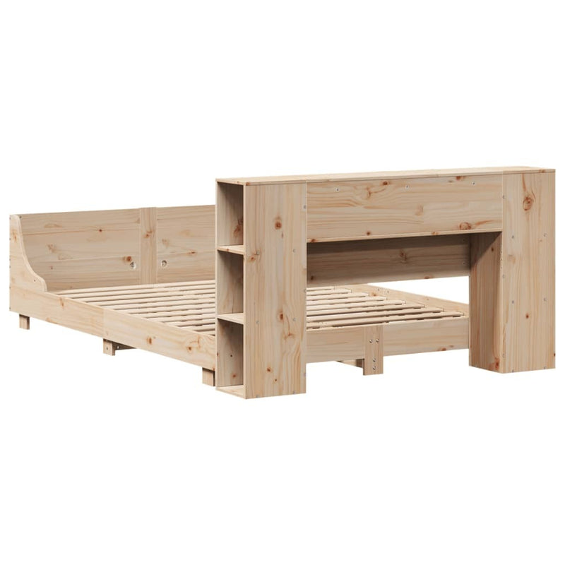 Bed Frame without Mattress 135x190 cm Double Solid Wood Pine