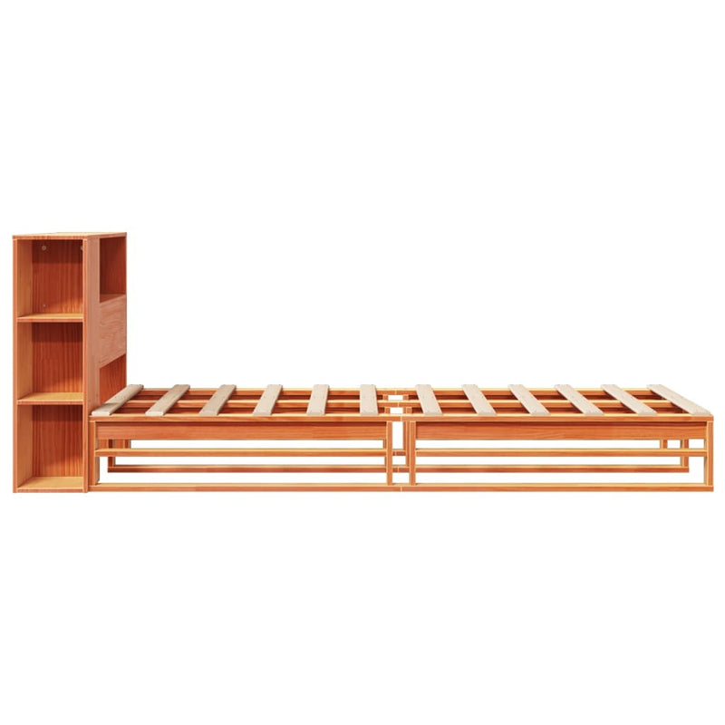 Bookcase Bed without Mattress Wax Brown 90x200 cm Solid Wood