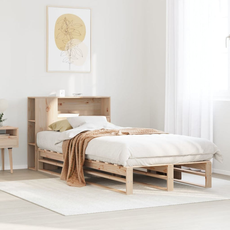 Bookcase Bed without Mattress 100x200 cm Solid Wood