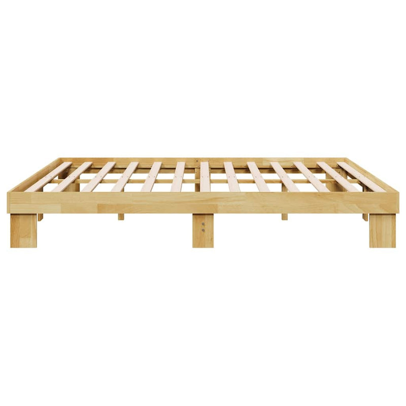 Bed Frame without Mattress 200x200 cm Solid Wood Oak