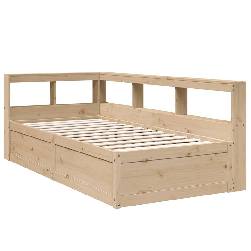 Bookcase Bed without Mattress 90x190cm Solid Wood Pine