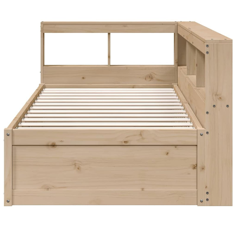 Bookcase Bed without Mattress 90x190cm Solid Wood Pine