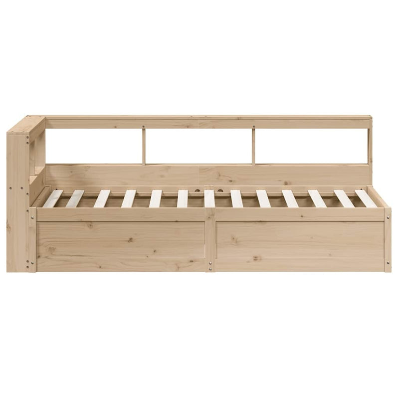 Bookcase Bed without Mattress 90x190cm Solid Wood Pine