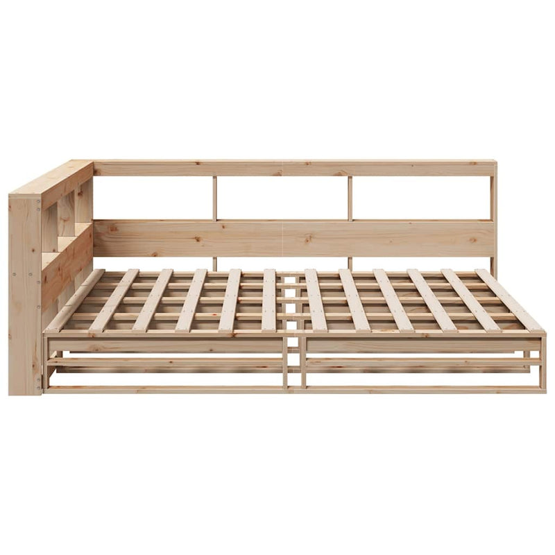 Bookcase Bed without Mattress 140x200cm Solid Wood Pine