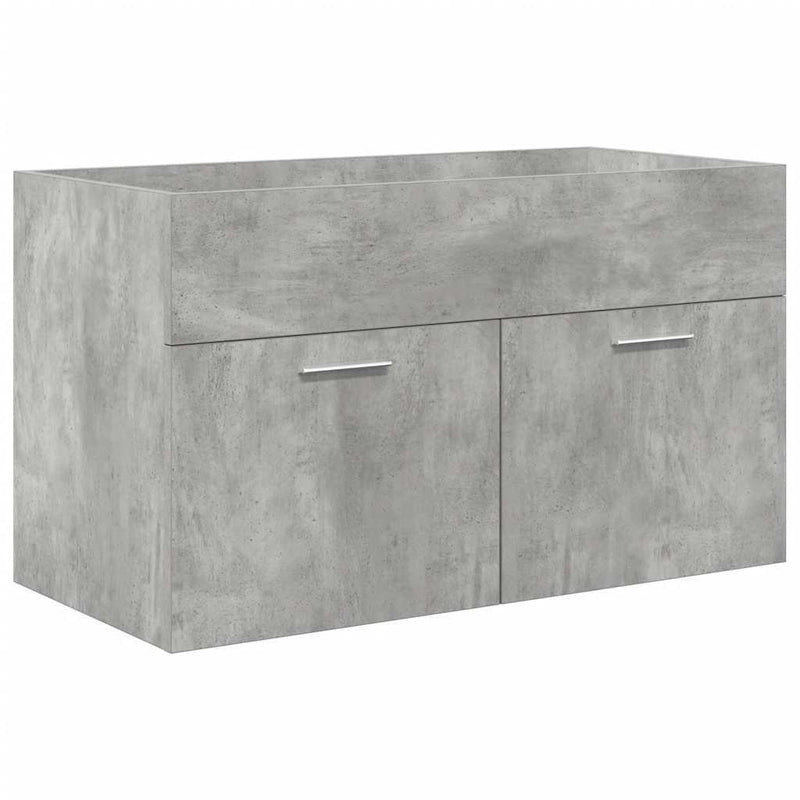 Bathroom Sink Cabinet with Built-in Basin and Faucet Concrete Grey