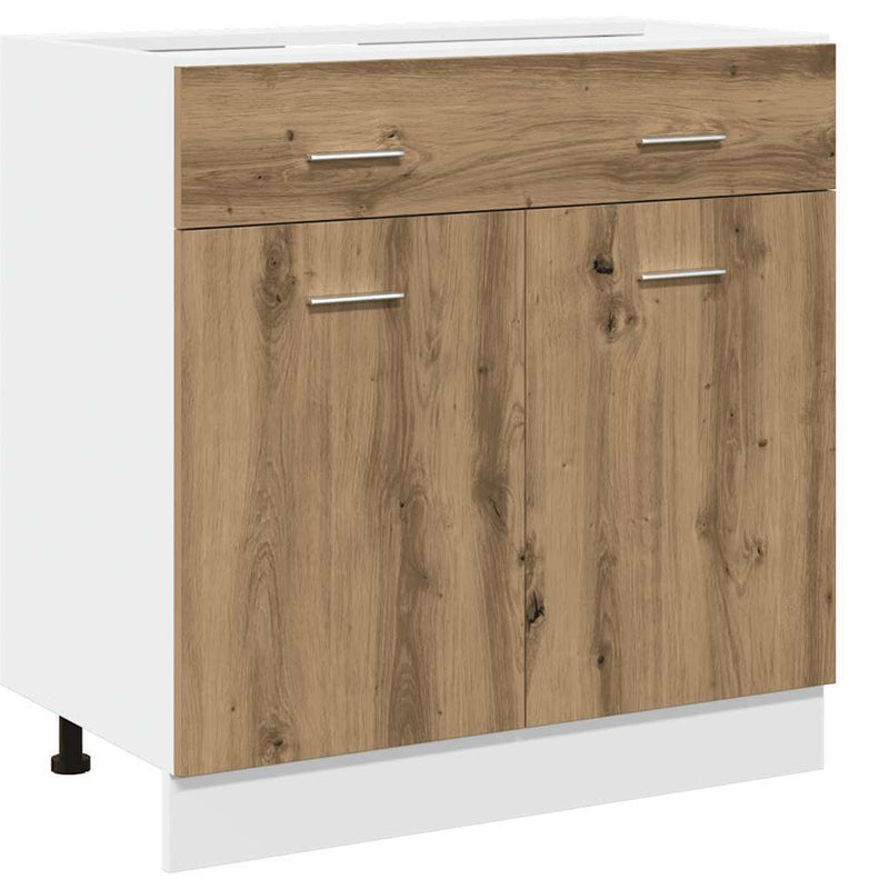 7 Piece Kitchen Cabinet Set Artisan Oak Engineered Wood