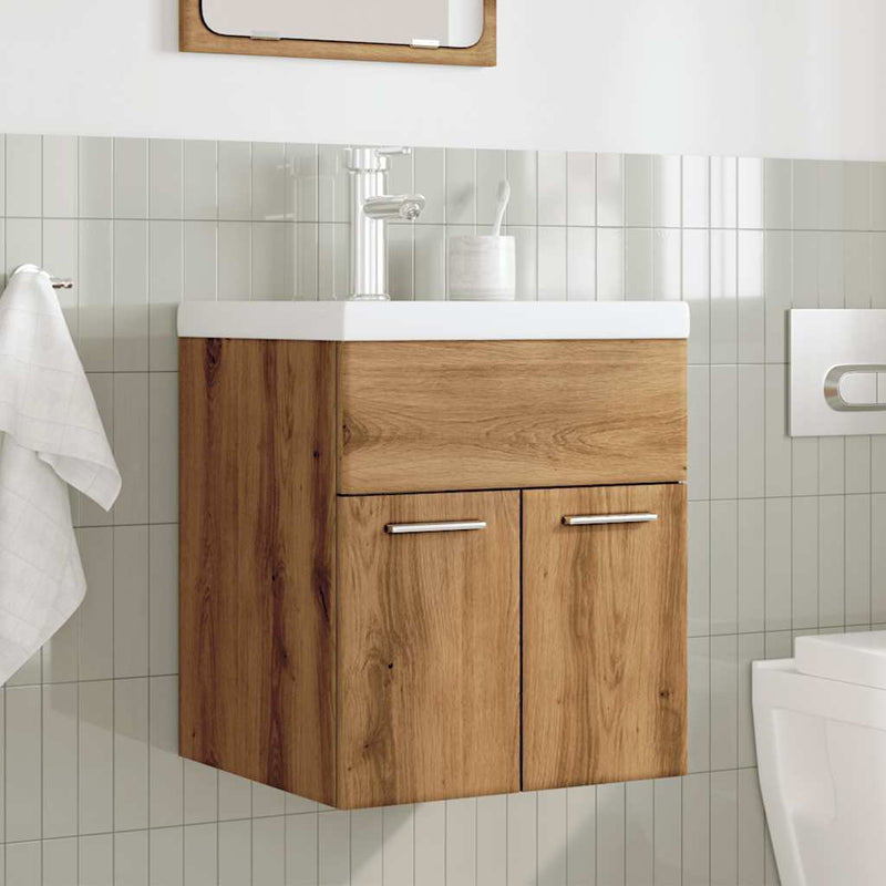 2 Piece Bathroom Furniture Set Artisan Oak Engineered Wood