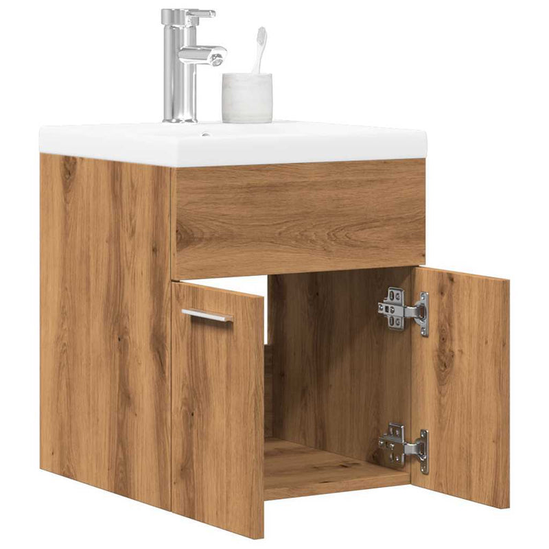 2 Piece Bathroom Furniture Set Artisan Oak Engineered Wood