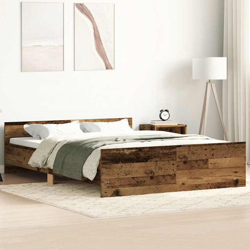 Bed Frame without Mattress Old Wood 150x200cm Engineered Wood