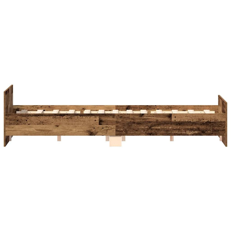 Bed Frame without Mattress Old Wood 135x190cm Engineered Wood