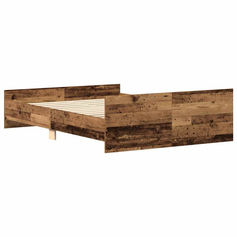 Bed Frame without Mattress Old Wood 135x190cm Engineered Wood