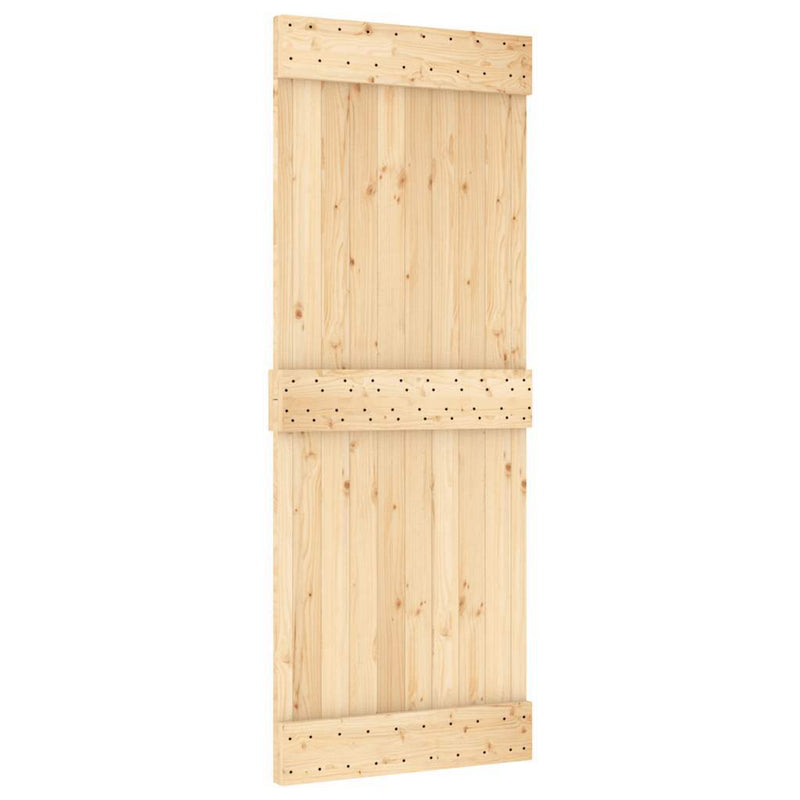 Sliding Door with Hardware Set 80x210 cm Solid Wood Pine