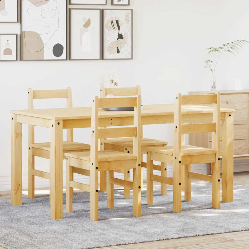 5 Piece Dining Set Panama Solid Wood Pine