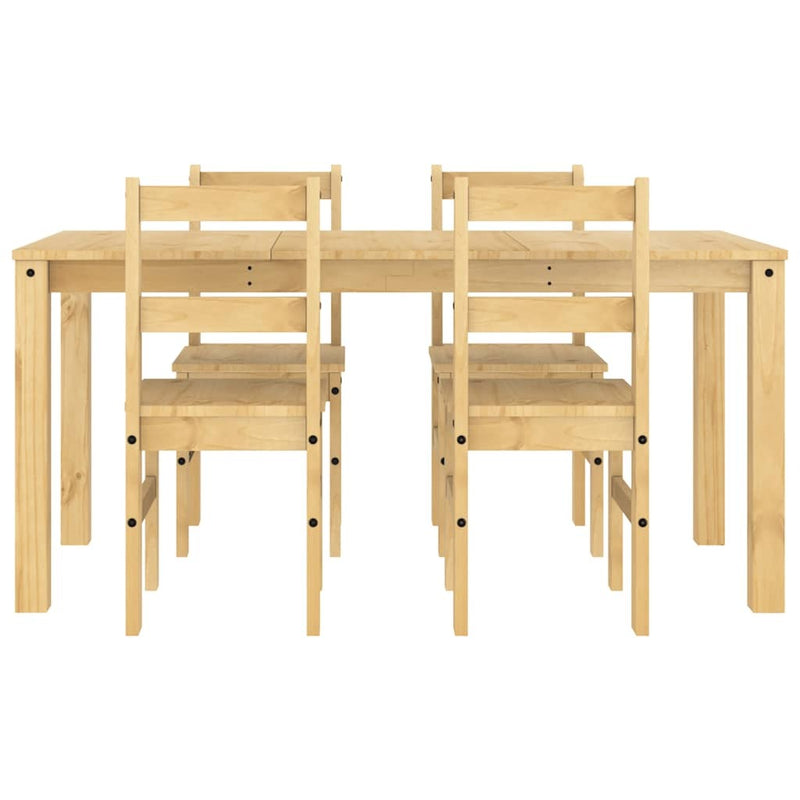 5 Piece Dining Set Panama Solid Wood Pine