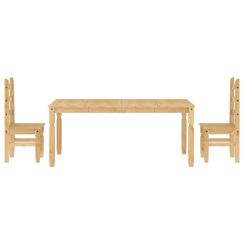 3 Piece Dining Set Panama Solid Wood Pine