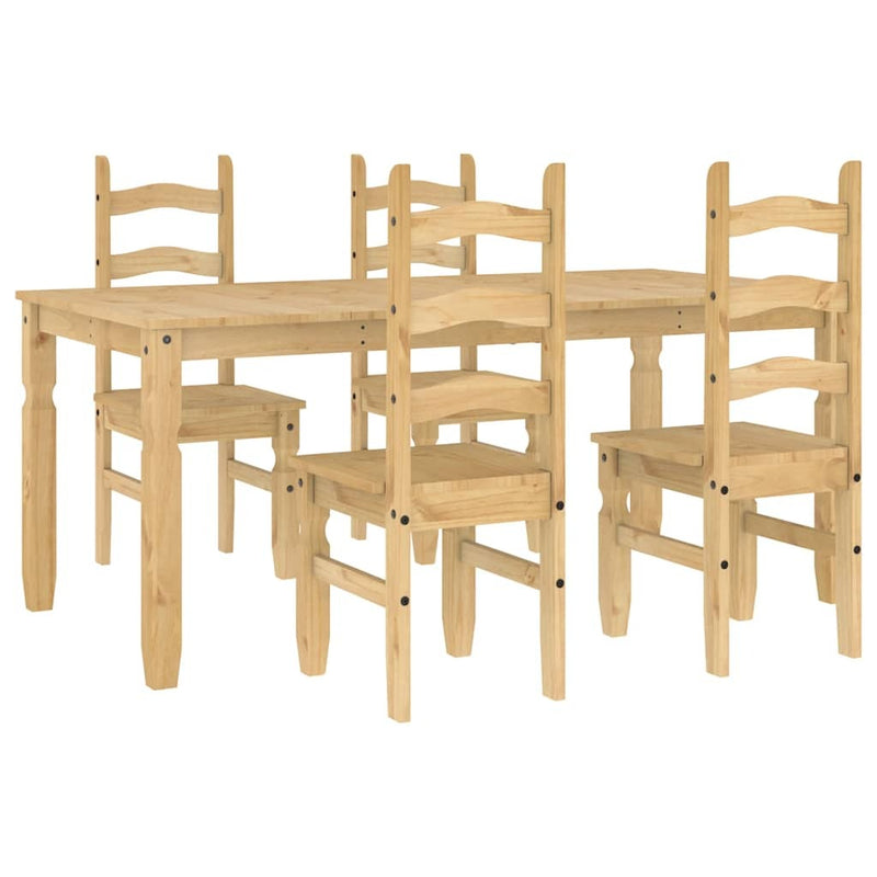 5 Piece Dining Set Panama Solid Wood Pine