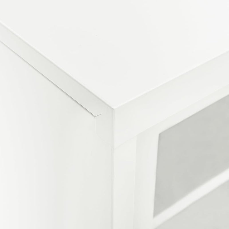 Sliding Door Cabinet White 90x40x90 cm Steel