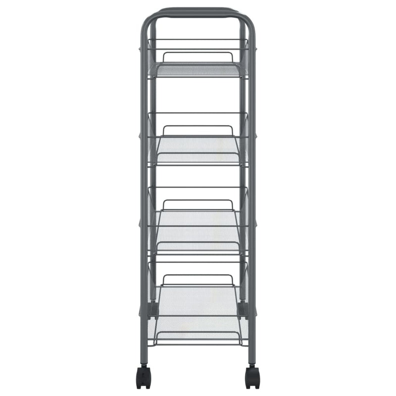 4-Tier Kitchen Trolley Grey 46x26x85 cm Iron