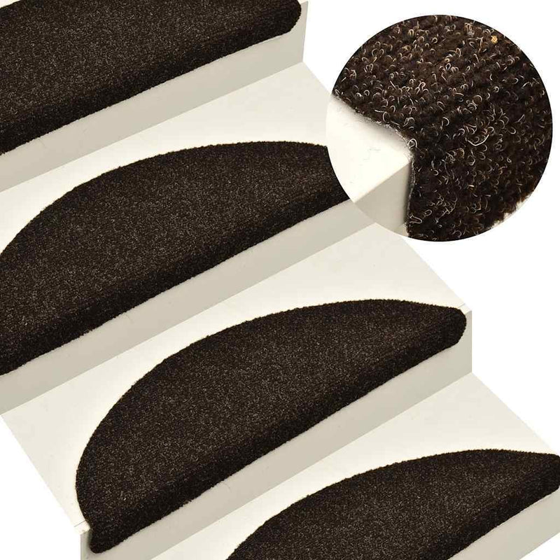 Stair Mats Self-adhesive 20 pcs Dark Brown 65x21x4 cm