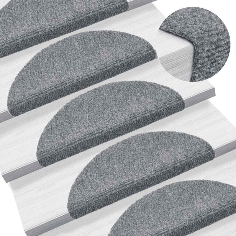 Stair Mats Self-adhesive 20 pcs Light Grey 56x17x3 cm