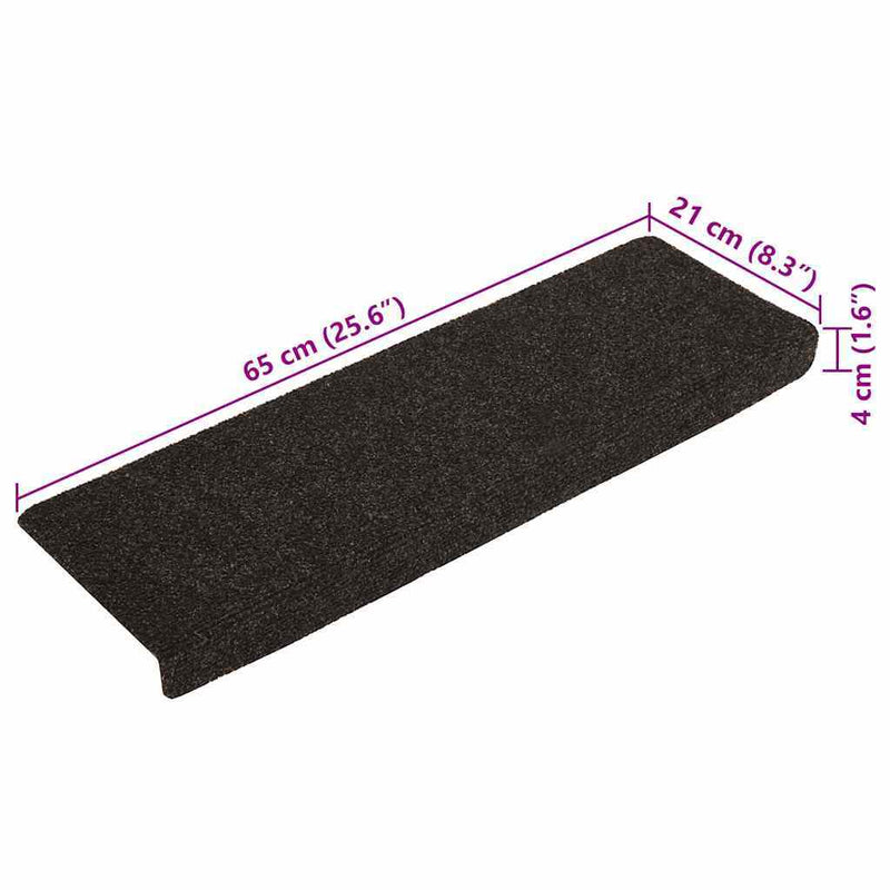 Stair Mats Self-adhesive 30 pcs Dark Brown 65x21x4 cm