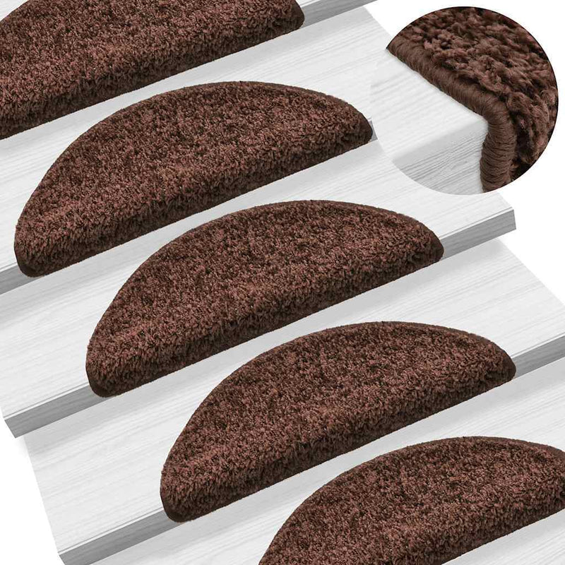 Stair Mats 30 pcs Brown 56x17x3 cm