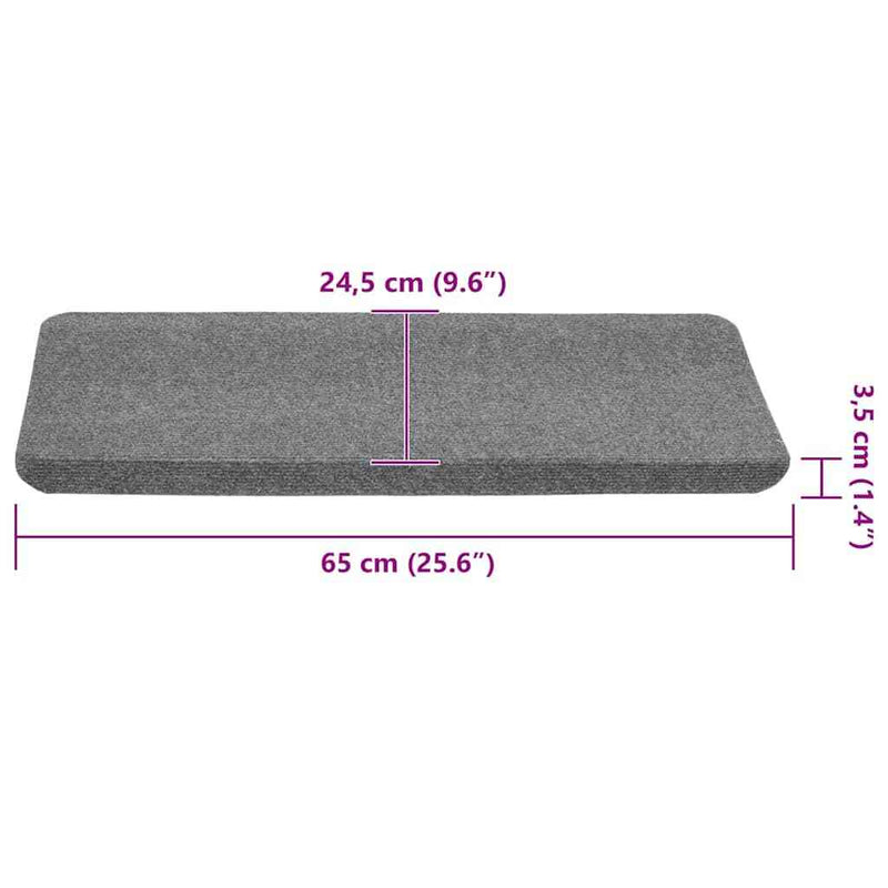 Stair Mats Self-adhesive 30 pcs Grey 65x24.5x3.5 cm