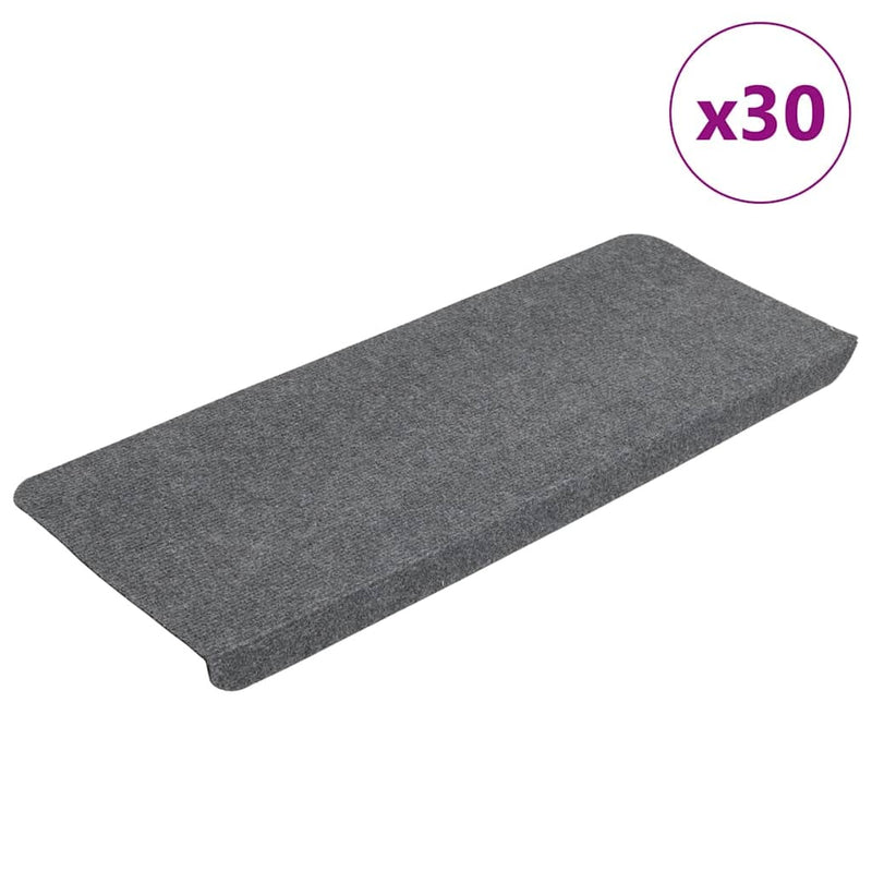 Stair Mats Self-adhesive 30 pcs Grey 65x24.5x3.5 cm