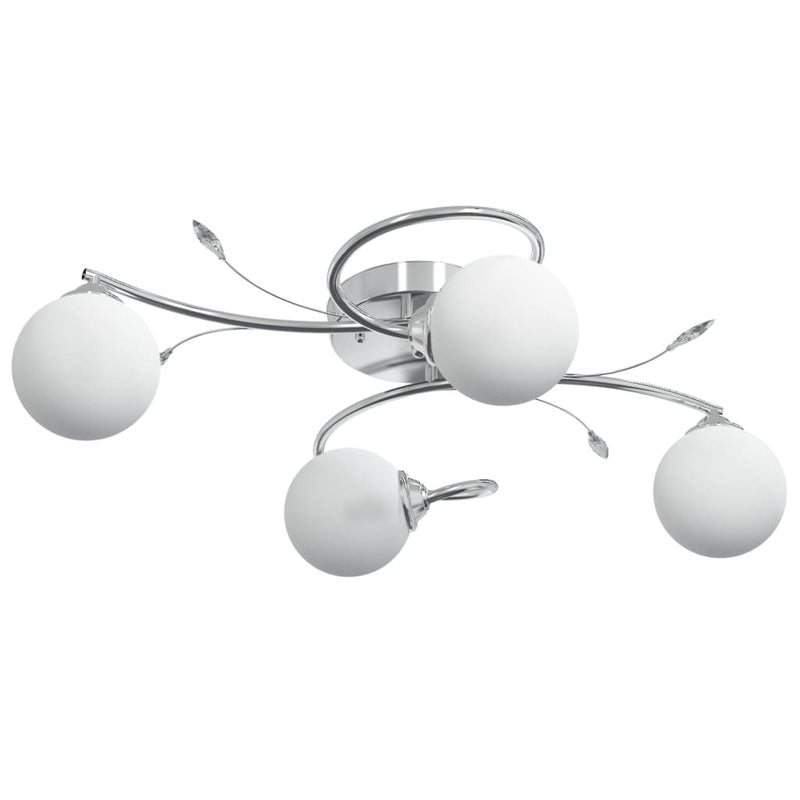 Ceiling Lamp with Round Glass Shades for 4 G9 LED Lights