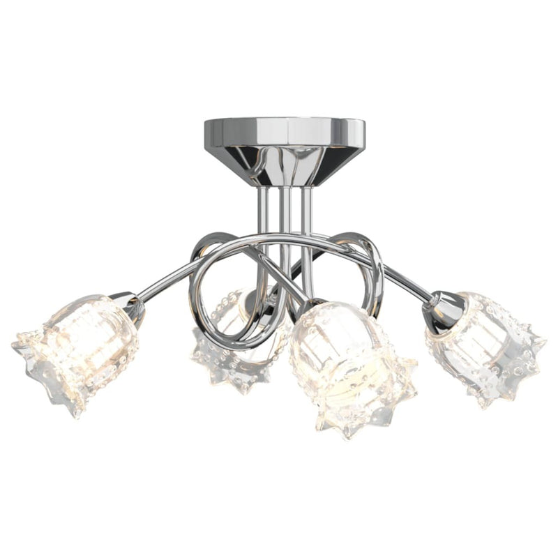 vidaXL Ceiling Lamp with Glass Flower Shades for 4 G9 LED Lights