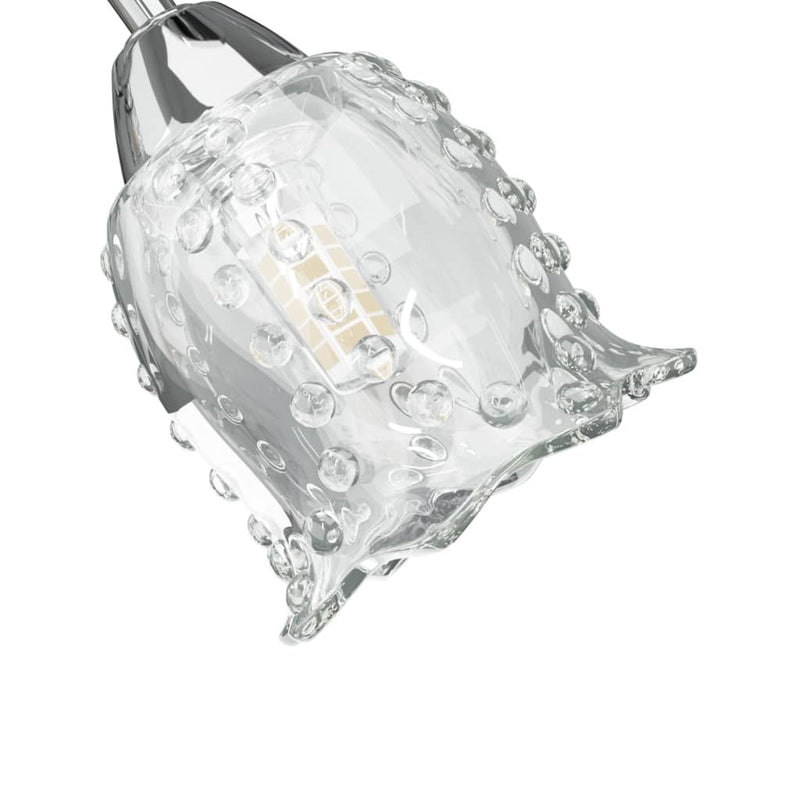 vidaXL Ceiling Lamp with Glass Flower Shades for 4 G9 LED Lights