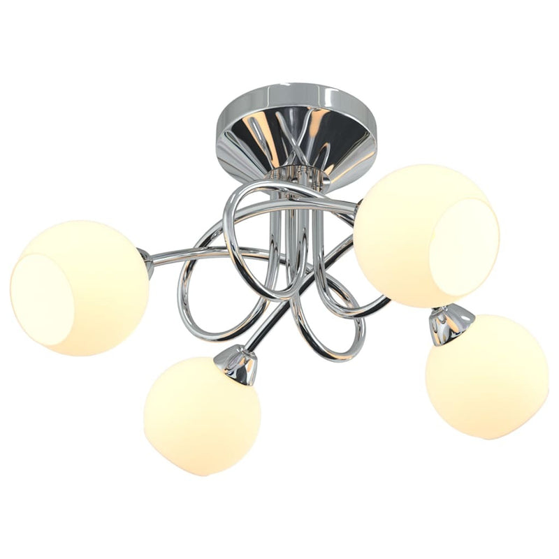 vidaXL Ceiling Lamp with Round Ceramic Shades for 4 G9 LED Lights