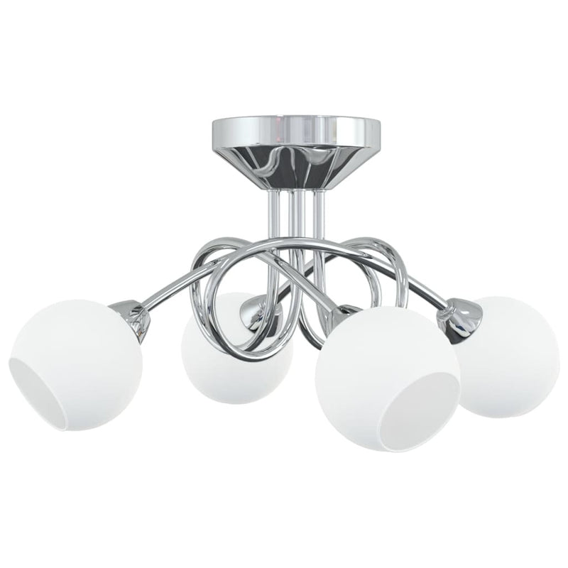 vidaXL Ceiling Lamp with Round Ceramic Shades for 4 G9 LED Lights