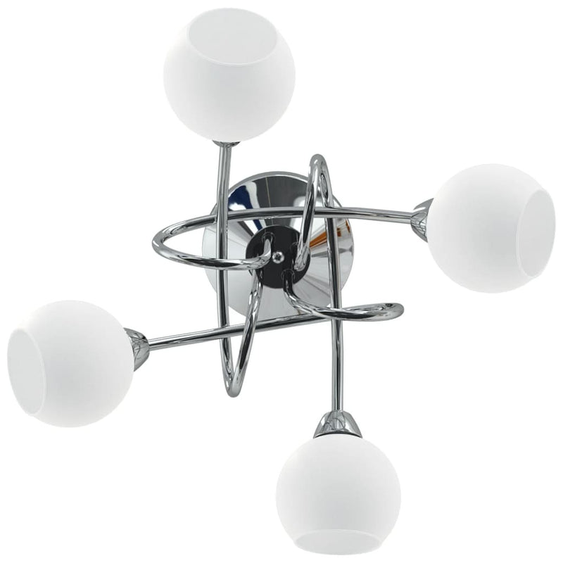 vidaXL Ceiling Lamp with Round Ceramic Shades for 4 G9 LED Lights