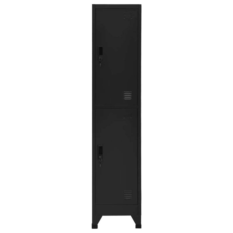 Locker Cabinet Black 38x45x180 cm Steel