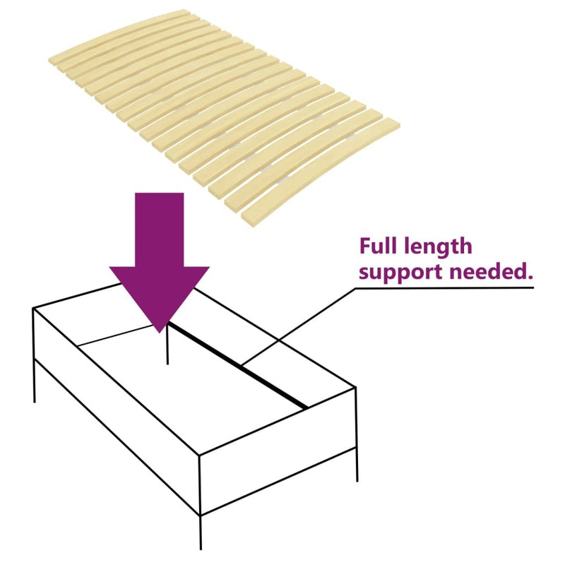 Slatted Bed Base with 24 Slats 70x200 cm