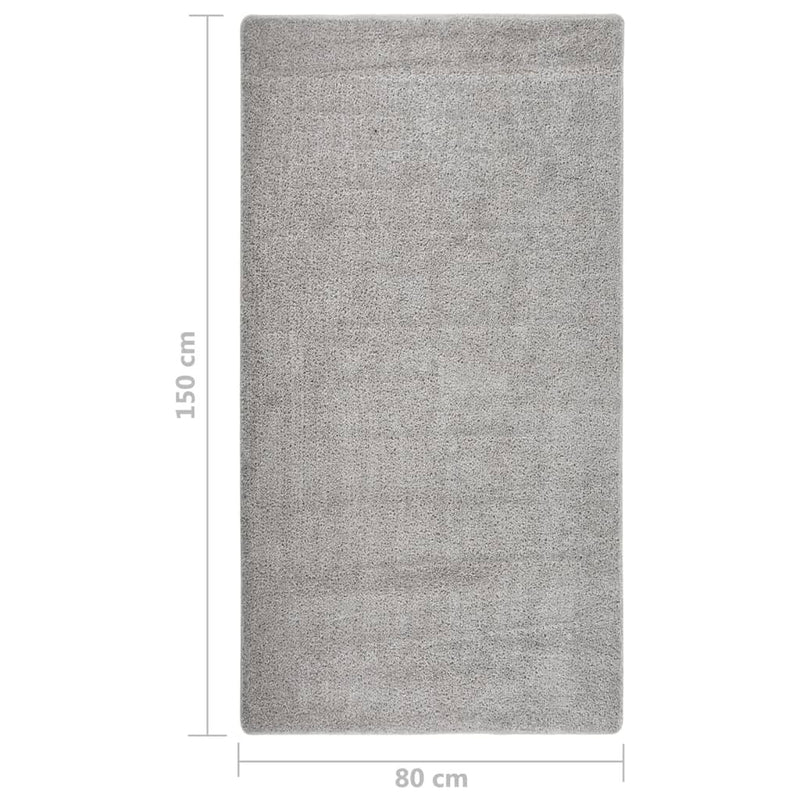 Shaggy Rug Light Grey 80x150 cm Anti Slip