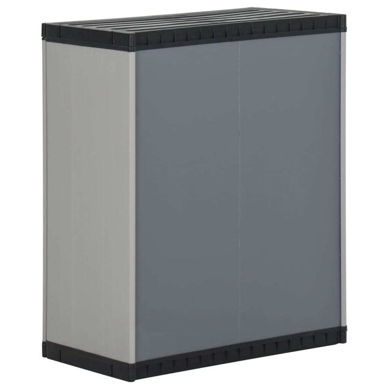 Garden Waste Cabinet Grey and Black 68x40x85 cm PP