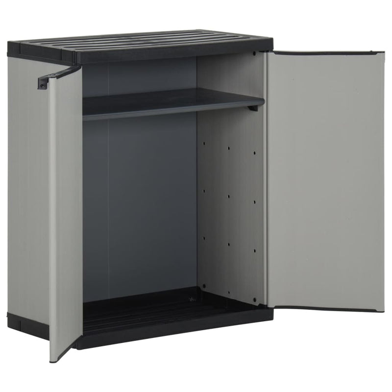 Garden Waste Cabinet Grey and Black 68x40x85 cm PP