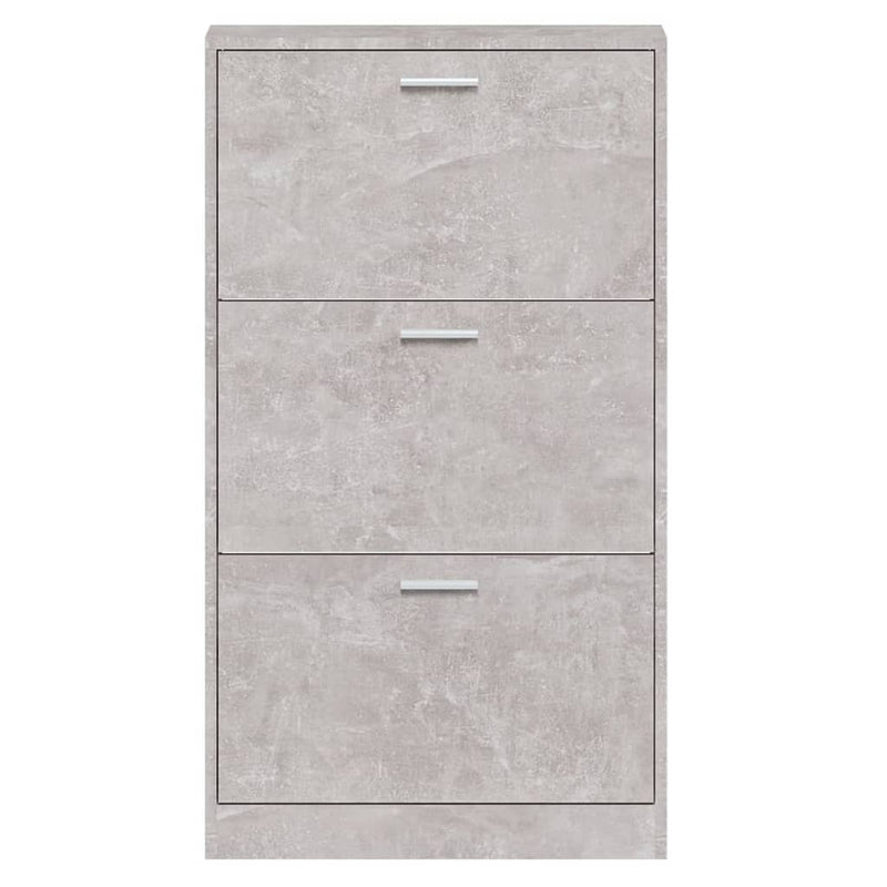 Shoe Cabinet Concrete Grey 59x17x108 cm Engineered Wood